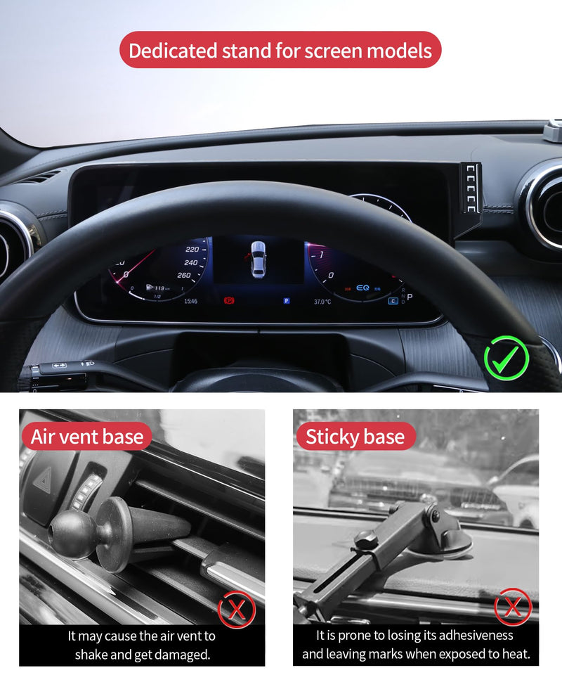 Wireless Charger Car Phone Mount for Mercedes Benz C/GLC/CLE 12.3" Screen | C-Class 2022-2026,GLC-Class 2023-2026,CLE-Class 2024-2026, Auto Clamp Cell Phone Mount Accessories 15W Qi Fast Charging Stand 12.3-inch for 23-26 GLC-Class / 22-26 C-Class