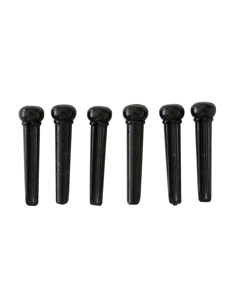 Metallor Guitar Bridge Pins String Pegs for Acoustic Guitar Parts Replacement Set of 6 Pieces Black.