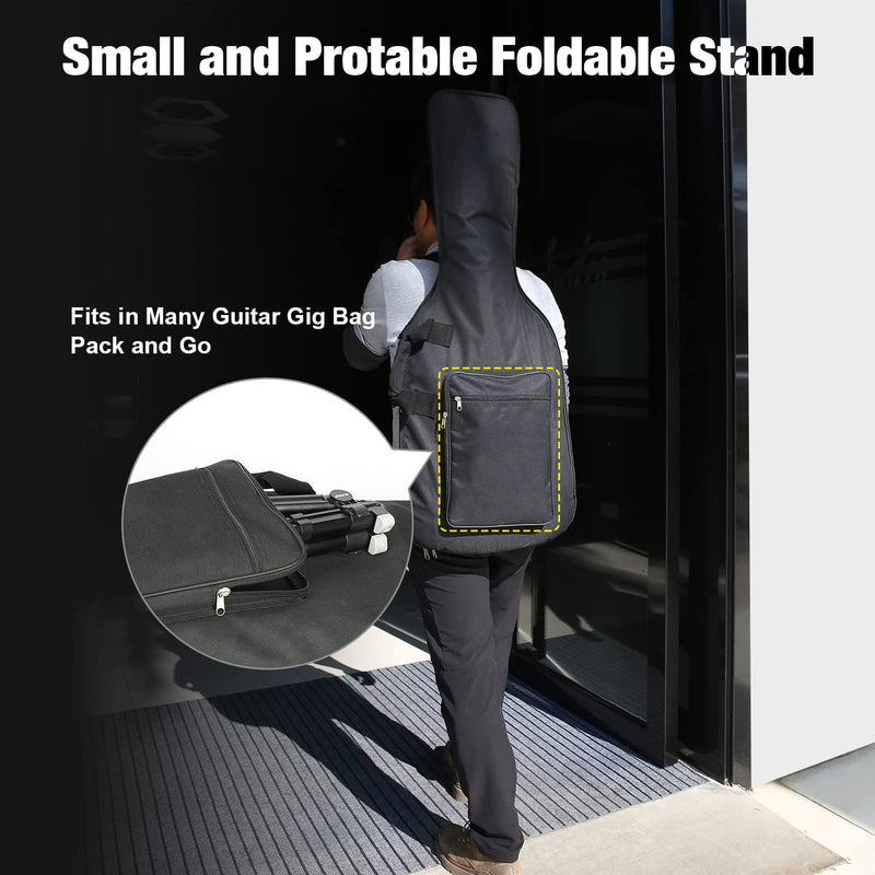 Guitar Stand Floor With Tray & Backrest - Adjustable Instrument Stand for Electric, Acoustic, Bass, Classical Guitars, Ukulele, Mandolin, and Banjo - Superior Material & Design