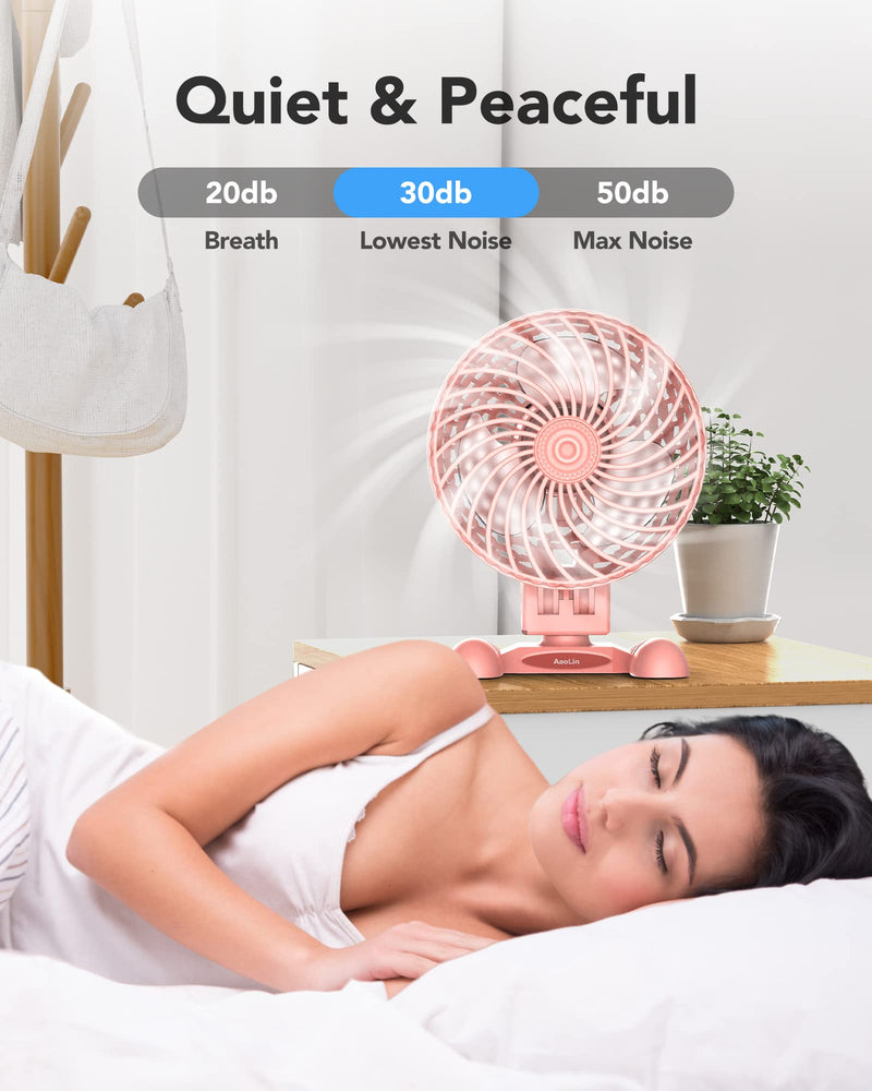 USB Desktop Small Fan, Stepless Speed Adjustment with Multiple Speed Levels, Portable Plug-in Personal Mini Fan,Quiet Powerful Airflow,Suitable for Office Home Dormitory Bedroom, 4.9 Feet Long Cable Pink