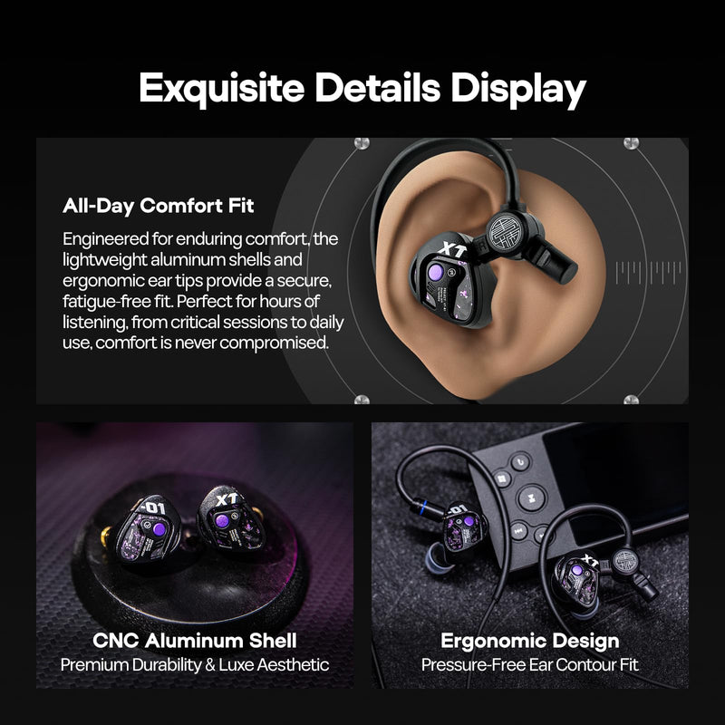 Linsoul TANGZU Xue Tao Gaming IEMs, HiFi Wired Earbuds with Detachable Mic,10mm Glass Diaphragm Driver in Ear Monitor,with 2Pin Detachable OFC Cable for Audiophile Gamers (TypeC MIC) TypeC MIC