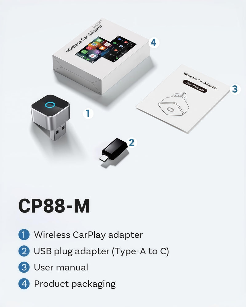 【Compatible with 2016-2021 Sierra（Wired Model）】 Wireless Adapter | 2-in-1 Wireless CarPlay & Android Auto Adapter【Designed for IntelliLink Infotainment System】Small & discreet