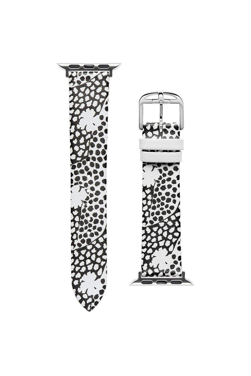 Ted Baker Black & White Leather Strap for Apple Watch® (Model: BKS38S202B0)