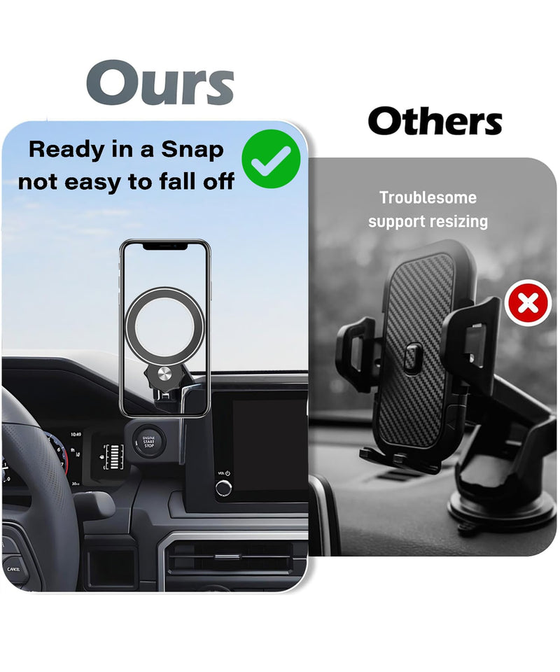 Car Phone Holder for Toyota Tacoma 2024-2026/4Runner 2025-2026 Accessories | 8" Screen Clip MagSafe Strong Magnetic Cell Phone Mount, Dual Slots Holders for Driver & Passenger,360° Rotatable Handsfree for Tacoma 2024-2026/4Runner 2025-2026 (8" Screen)