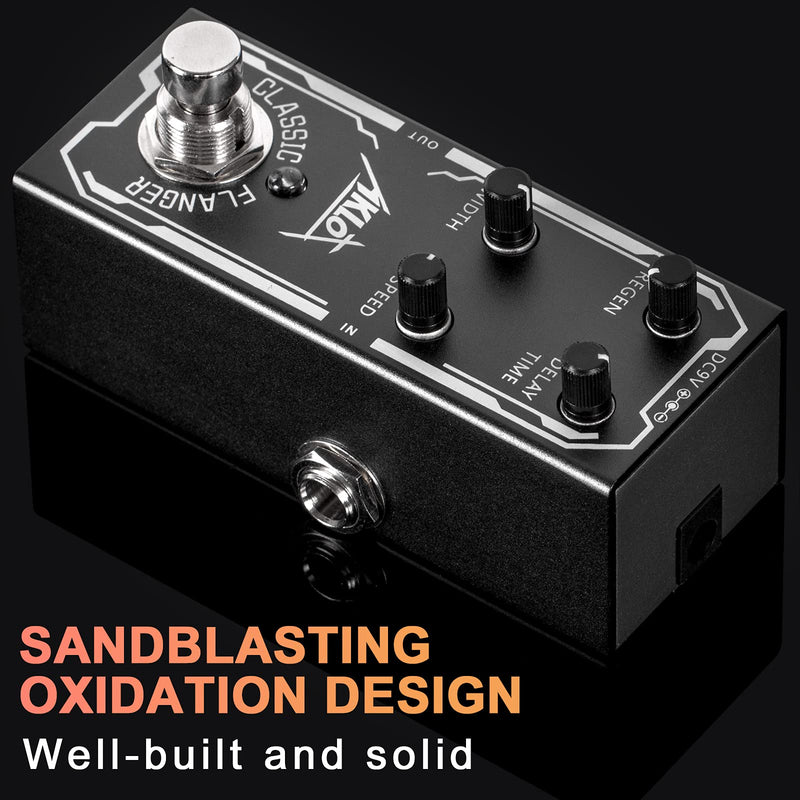 Classic Flanger Guitar Pedal, AKLOT Electric Effects Pedals Mini Single Type DC 9V True Bypass Classic Flanger