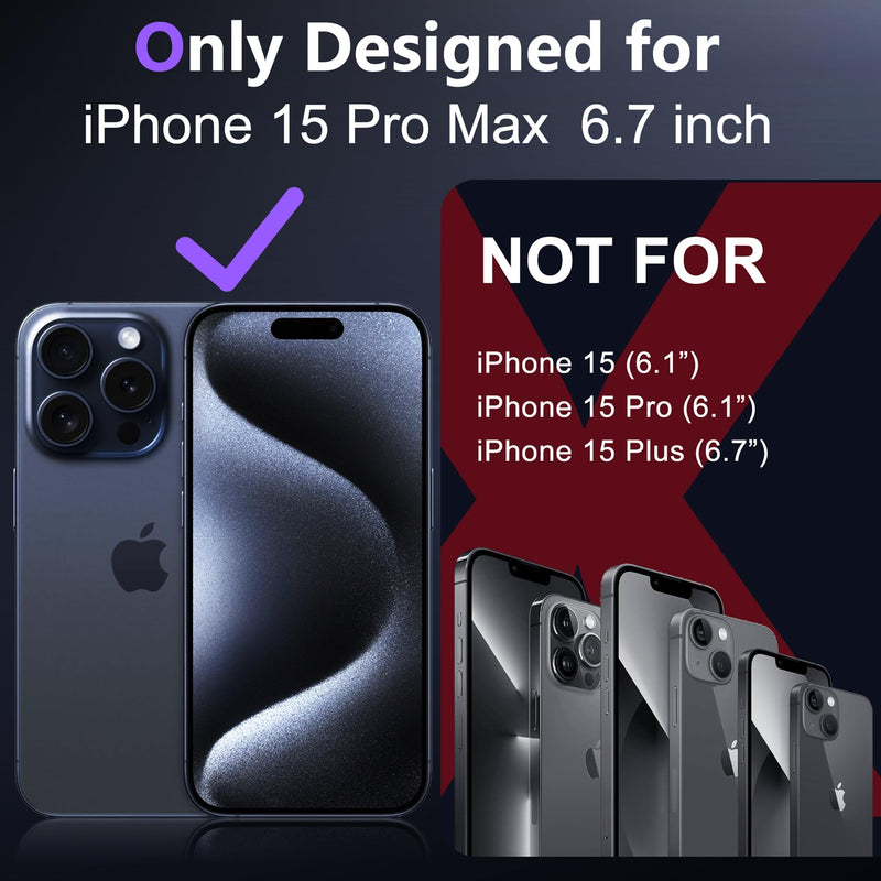 Temdan Designed for iPhone 15 Pro Max Case Clear, [Non-Yellowing] [Military-Grade Drop Protection] Slim Thin Shockproof Protective Cover Phone Case for iPhone 15 Pro Max Case Clear-Blue