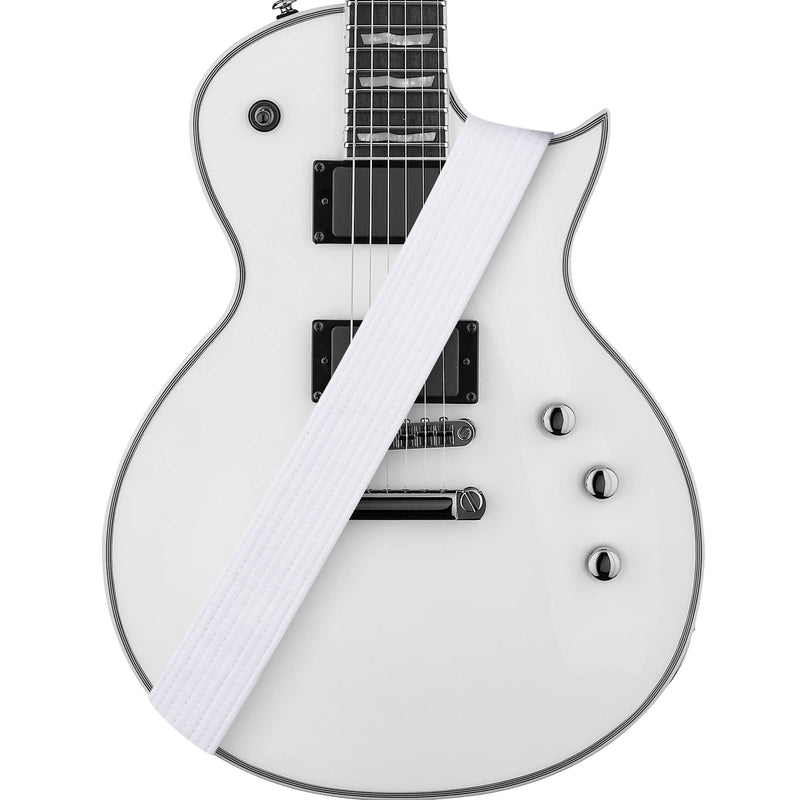 Amumu Premium Thick Cotton Guitar Strap - Ideal for Acoustic, Electric, and Bass Guitars White