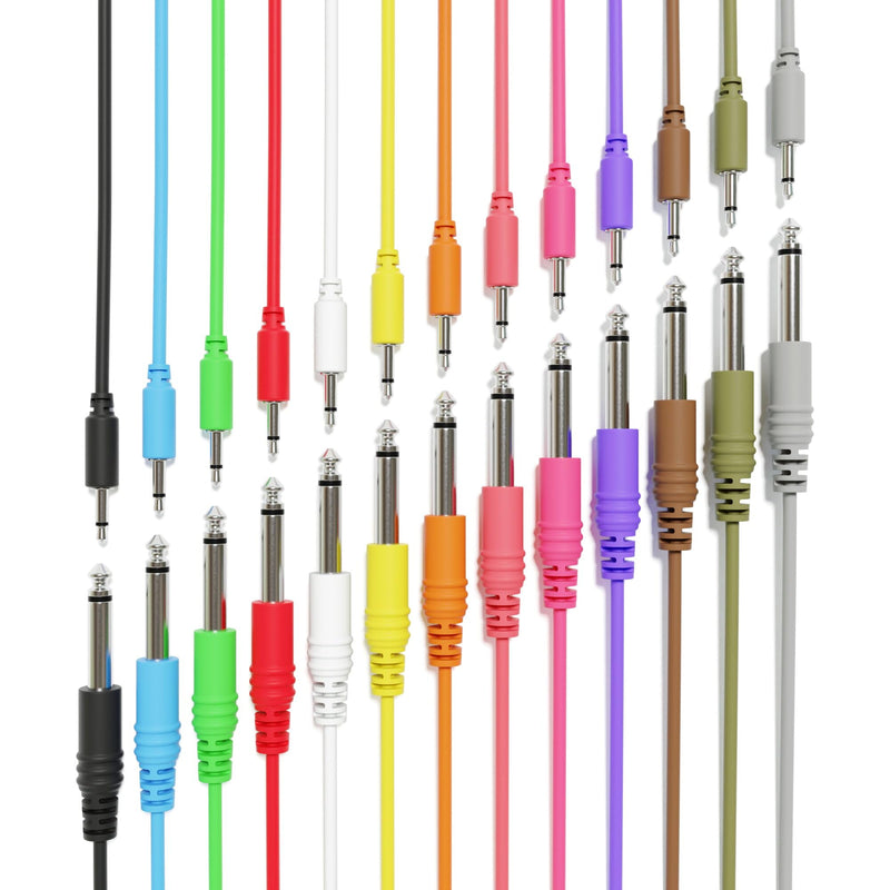 Mono Patch Cables - TS 3.5mm 1/8" to 6.35mm 1/4" [6A-Pack | 150 cm - 59.06"] 150 cm - 59.06" 6A-Pack