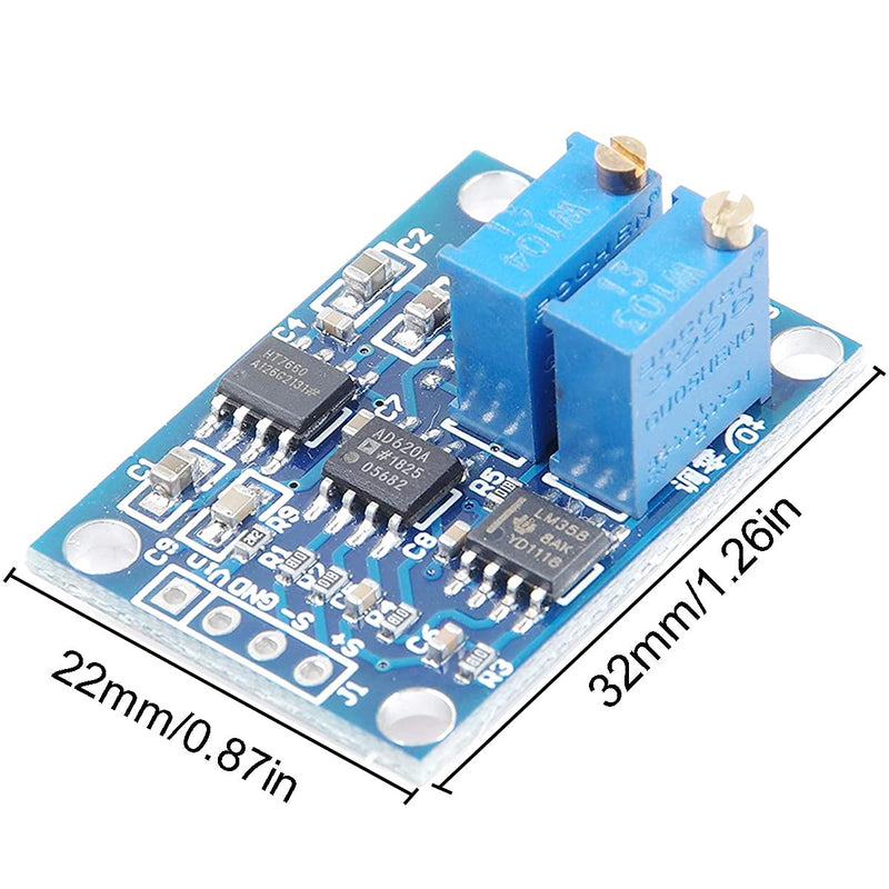 Youmile DC 3-12V Signal Amplifier AD620 1.5-1000 Adjustable Microvolt Millivolt Signal Amplifier Module High Precision with Header