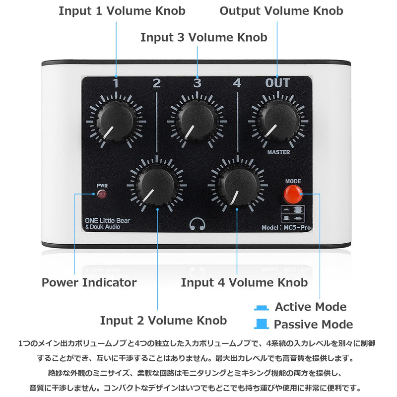 [AUSTRALIA] - Mini Stereo 4 Channel Line Mixer Headphone Monitoring Club Live Studio Recording 