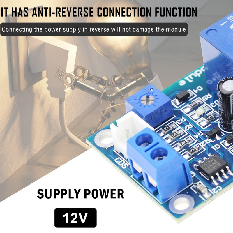 [AUSTRALIA] - DAOKAI XH-M131 Photoresistor Relay Module 12V DC Photoresistor Relay Module Light Control Switch Detection Sensor Automatic Light Control Switch with 24 AWG Wire (5 Pieces) 
