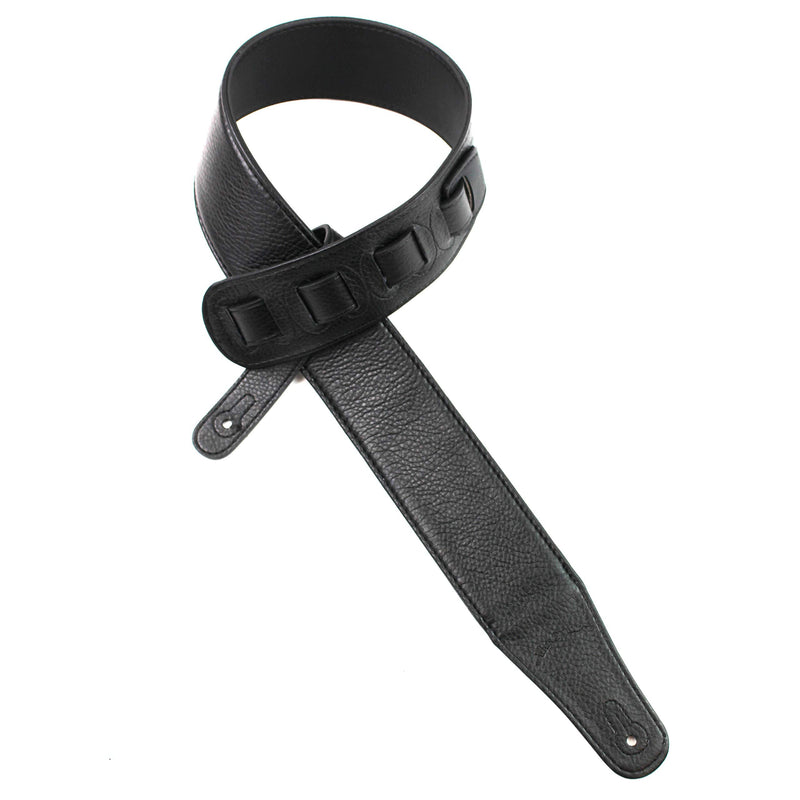 [AUSTRALIA] - Walker & Williams CVG-HWI Hand Carved Black Leather Guitar Strap With Bright Sunset Island Dancer Scene For Acoustic, Electric, And Bass Guitars 