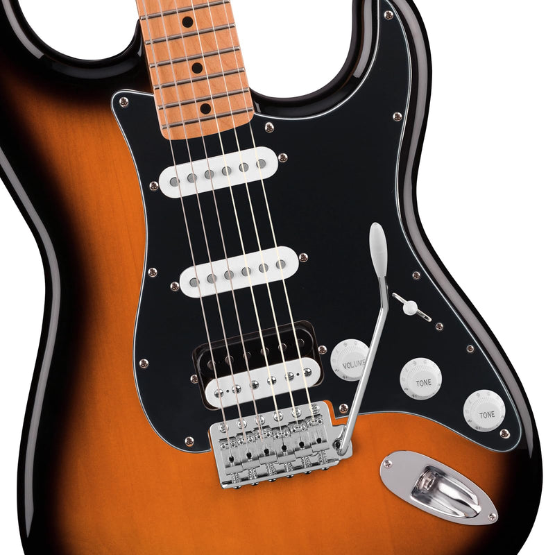 SAPHUE HSS 11 Holes Strat Electric Guitar Pickguard and BackPlate Set for Fender US/Mexico Made Standard Stratocaster Modern Style Guitar Parts (3ply Black) 3ply Black