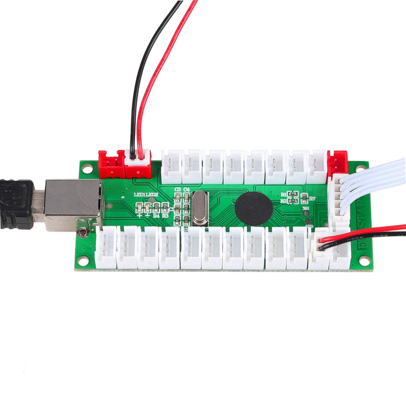 EG STARTS Arcade Zero Delay USB Encoder To PC Games Controllers For Arcade DIY Kits Parts Mame Jamma & Other PC Games (5Pin Joystick + Happ Style Push Button) 5Pin Joystick + Happ Style Push Button