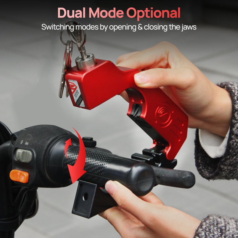 [AUSTRALIA] - Motorcycle Locks Anti Theft, 130DB Alarm Motorcycle Grip Brake Lock, Heavy Duty Handlebar Throttle Lock Waterproof Alarm System for Moped, Bike, Scooter, ATV (Red) Red 