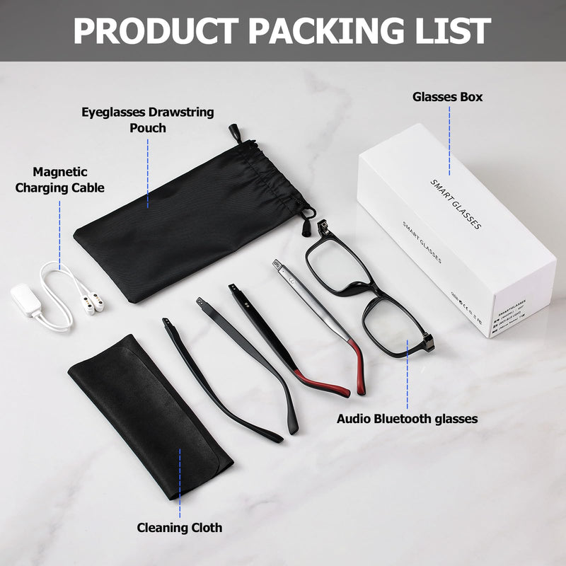 Smart Glasses Translation with Bluetooth AI Smart Glasses For Men & Women 110+ Language Clear Headphone with Speaker,Light weight, Touch control,changeable two-temples AI Nebula APP