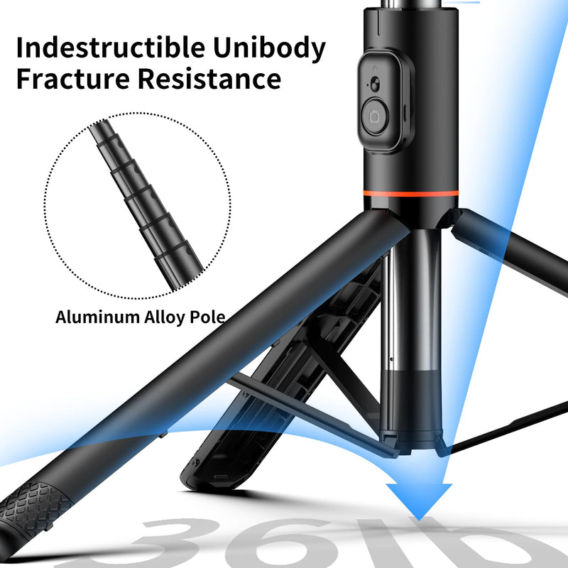 Joyful 72" Phone Tripod & Selfie Stick,Extendable Cell Phone Tripod Stand with Wireless Remote Control and Cold Shoe Mount,Compatible with iPhone and Samsung Android for Video/Photo/Vlog (Black)