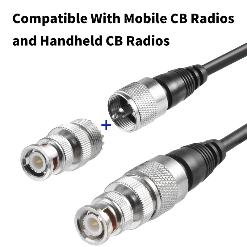 Long Range 27MHz Magnetic Base CB Radio Antenna with PL-259 BNC Male Connector for Mobile/Car Radio Cobra Midland Uniden Maxon President Vehicle Car Truck Mobile Handheld CB Radio Shack, Eifagur Spring CB Antenna