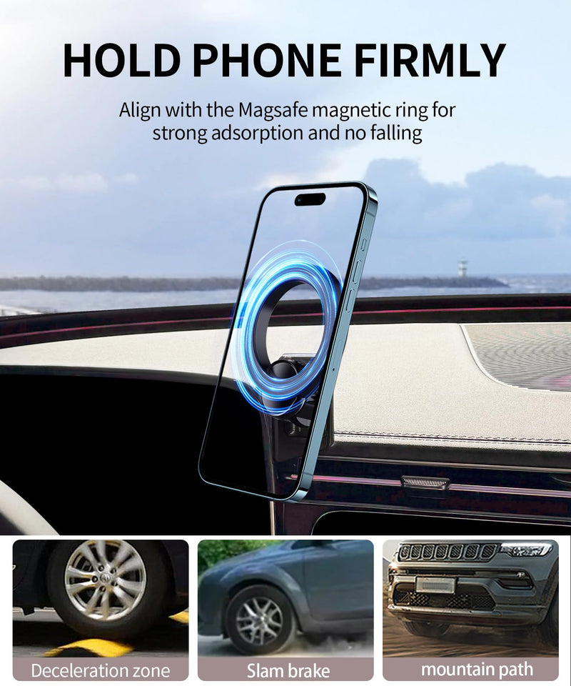 Car Phone Holder for Mercedes-Benz E-Class 2024-2026, 12.3" Screen Mount | Magsafe Accessories Magnetic Cell Phone Mount Clip Compatible with iPhone, 3D fit Stable Dashboard Navigation Bracket Stand