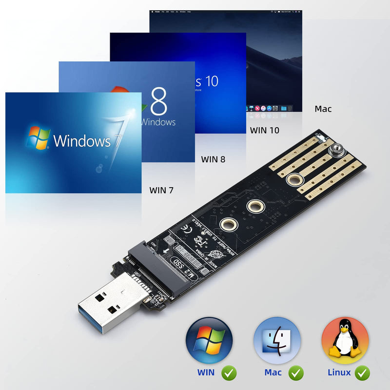 ELUTENG M.2 to USB Adapter Dual Protocol M.2 NVME SATA Hard Drive USB3.1 Gen2 10Gbps USB to NVME PCI-E SSD Reader M Key & B+M Key Support UASP for 2280 2260 2242 2230 SSD Enclosure M.2 NVME&NGFF