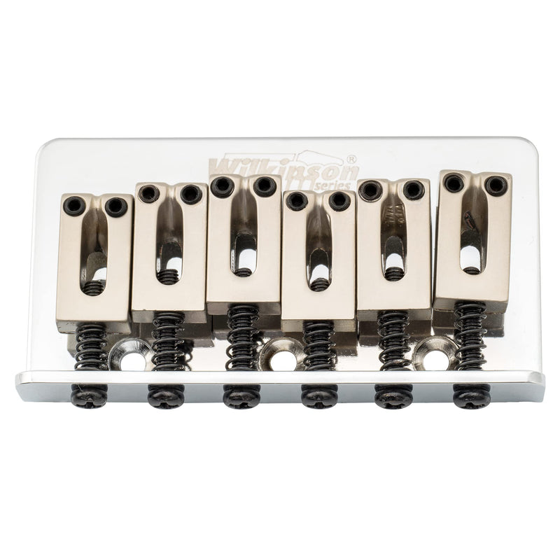 [AUSTRALIA] - Wilkinson WOF01 52.5mm (2-1/16 inch) Hardtail Fixed Bridge for Squier/Mexico Fender Strat Electric Guitar, Chrome 