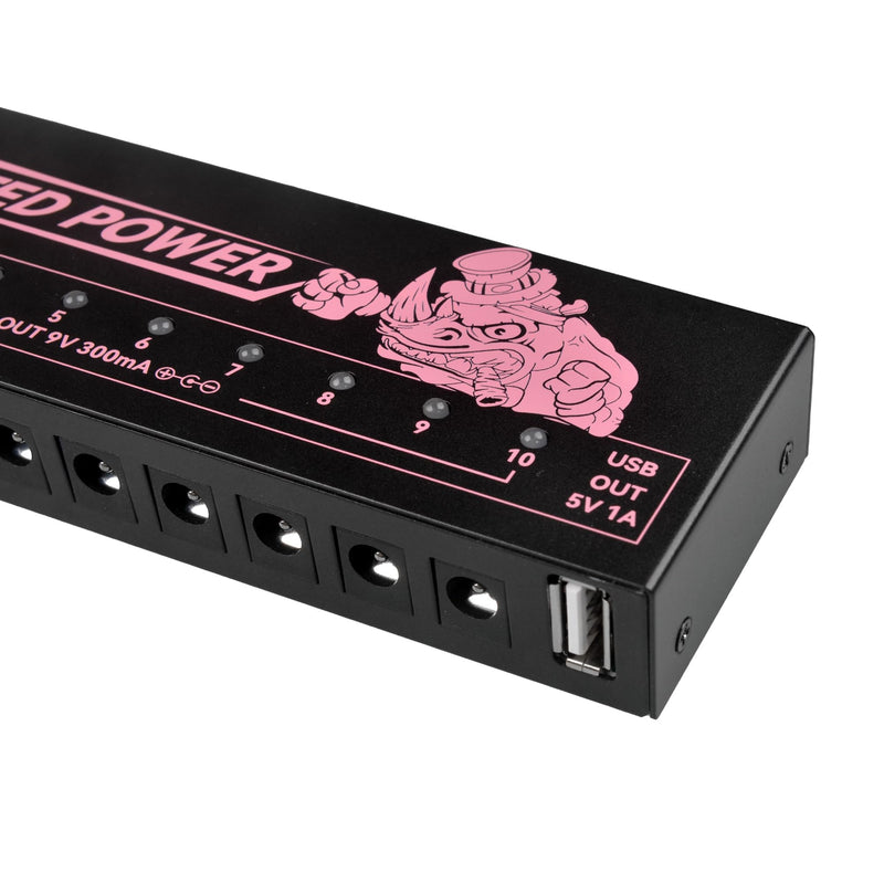 AZOR Professional 12v power supply for guitar pedals with 10 isolated Outputs - 9v power supply Compatible, Overcurrent Protection, low noise and Heat Dissipation