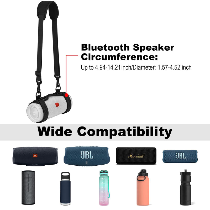TXEsign Portable Speaker Strap Holder Carrier for JBL Charge 4/5, JBL Flip 5/6, UE Boom 3 Speaker, Adjustable Strap Speaker Mount Holder Sling Strap Water Bottle Holder for Walking Hiking Camping
