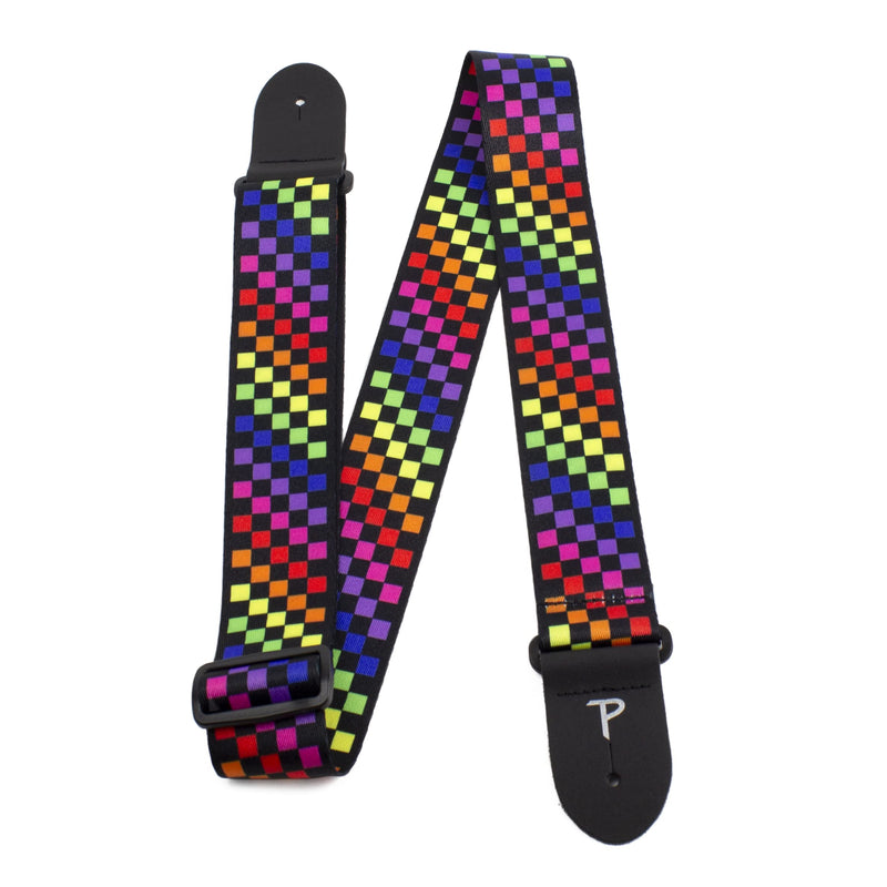 Perri's Leathers Leather Guitar Strap, 39"-58", Rainbow, Polyester, Fits Electric, Jacquard, Adjustable, Cool Acoustic Guitar Straps for Electric & Bass 58"