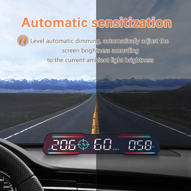 Digital GPS Speedometer Universal Head Up Display for Car Large LCD Display HUD Gauge with MPH Speed Fatigued Driving Alert Overspeed Alarm Trip Meter for All Vehicle (G19) G19