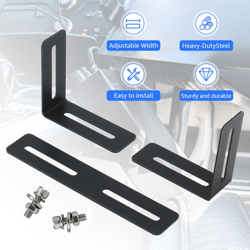 Adjustable Universal Mounting Bracket for CB Ham Radio | Transceivers & Scanners, Width Adjustable 6 to 10 Inch, Radio Mount Hardware Included, 2 Sets