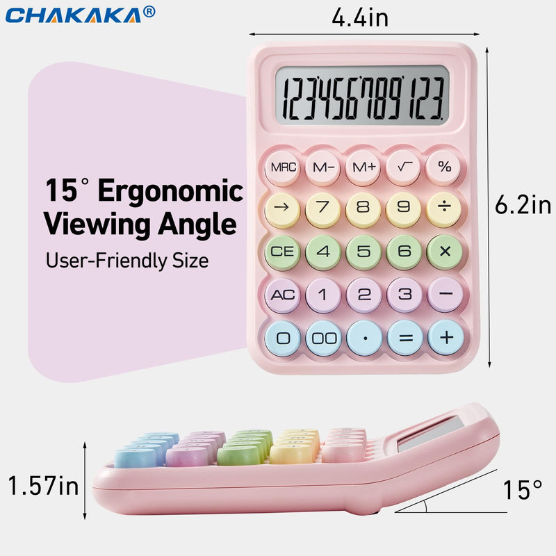 [AUSTRALIA] - Electronic Calculator,12 Digits Large LCD Display Small Desktop Calculator,Pink Basic Calculators with Big Buttons,Easy to Press Mechanical Switch Calculator Office Supplies for Home and School (Pink) 