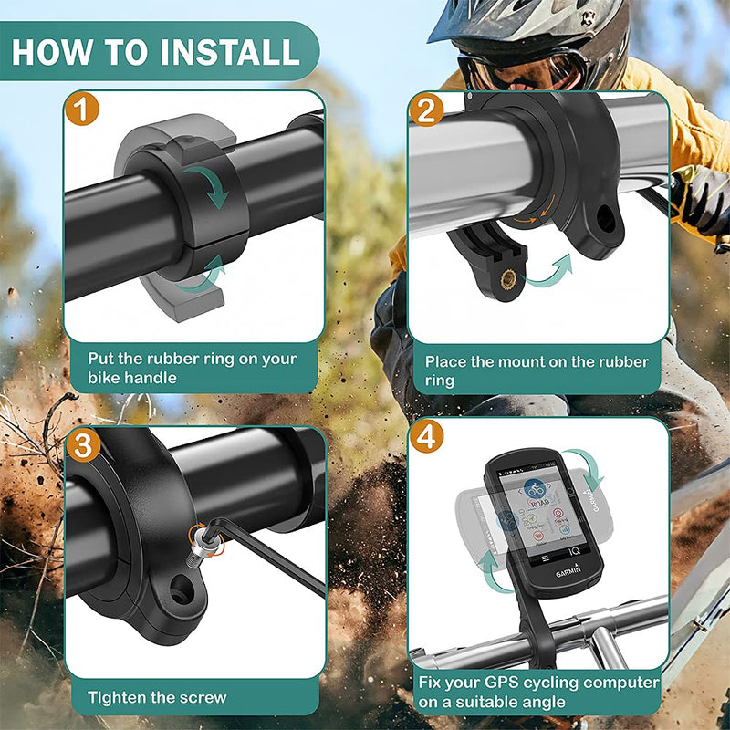 TUSITA Out Front Mount Compatible with Garmin Edge GPS Bike Computer, XOSS G/G+, iGPSPORT - Cycling Handlebar 25.4mm 31.8m
