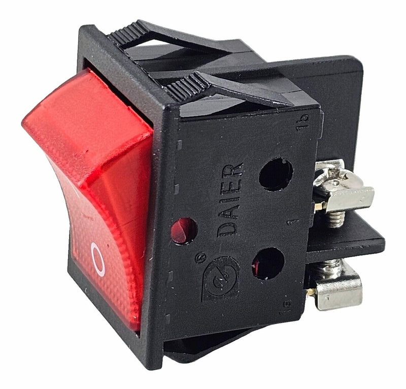 Rocker Switch Red with Screw Connection Device Switch 2-Pin (4pin) 16A 250~ Illuminated LED