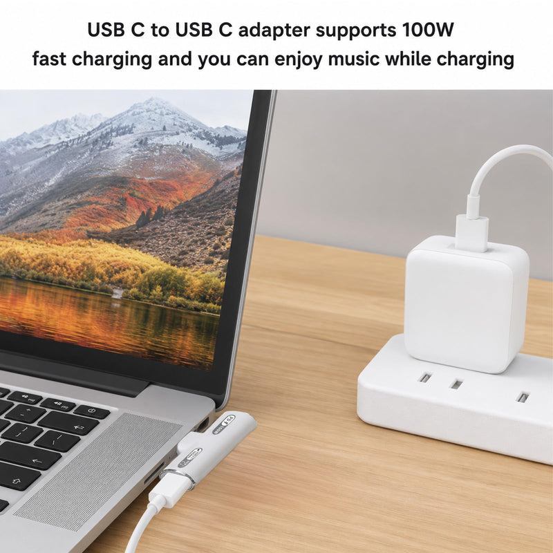 Dual USB C Splitter Adapter with 100W Fast Charging 2 in 1 Type C Splitter Headphones and Charging 10Gbps Date UsbC Splitters Adapter for TypcC Phone Pad Computer Headphone and most TypcC Devices