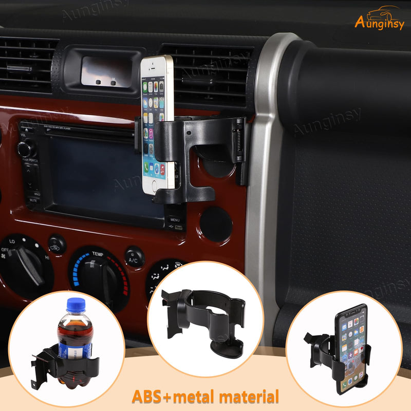 Aunginsy Phone Mount Compatible with Toyota FJ Cruiser 2007-2021 Car Cup Holder Center Console Air Outlet Vent Cell Phone Holder Dashboard Clip Panel Handsfree Mobile Phone Cupholder Stand Accessories Type F