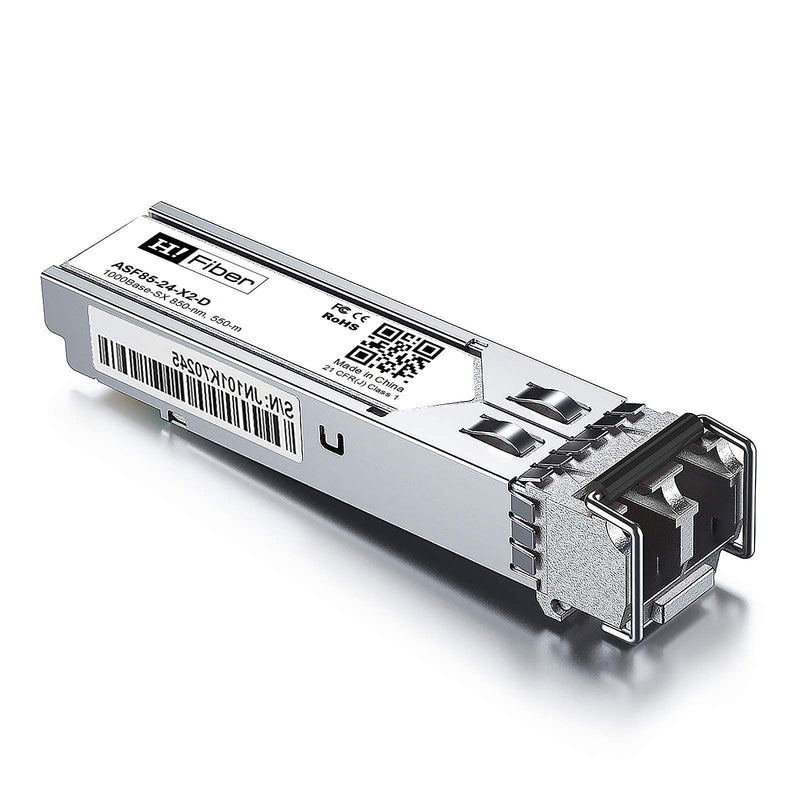 2 Pack of SFP Transceiver Multimode Gigabit Mini-GBIC Module Bundle with 1meter OM3 LC to LC Fiber Patch Cable, 1000Base-SX Compatible for Netgear AGM731F and More