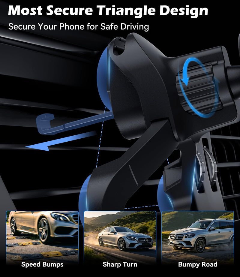 CloudValley 15W Charger Air Vent Car Mount for Mercedes Benz A/B/C/E/V/G/Class & Audi A1/A2/A3, Magnetic Wireless Charging Phone Holder for iPhone 17 Pro Max 16 15 14 13 12, Compatible with Magsafe Wireless Charging-Air Vent Car Mount
