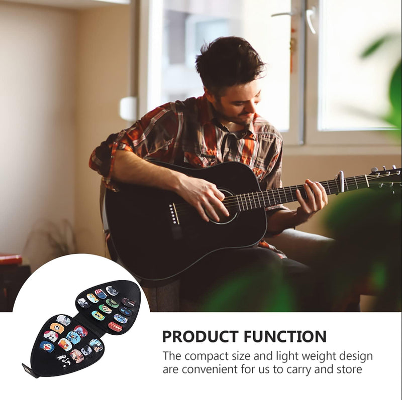 [AUSTRALIA] - Guitar Pick Holder Case with 22pcs for Acoustic Electric Guitar, Variety Pack Picks Storage Pouch Box, PU Leather Guitar Plectrums Bag, Gift for Guitar Players (Case Only) 