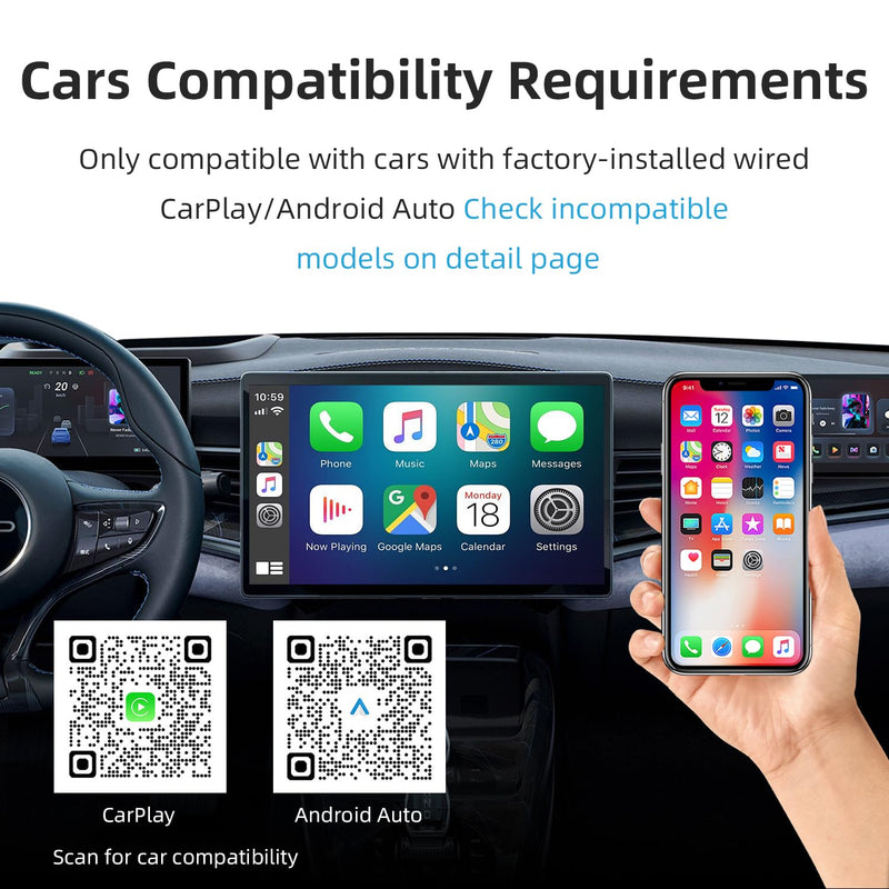 C5 Wireless CarPlay & Android Auto Adapter Car Play Mini Dongle | Plug & Play, OTA, 2in1, Converts 2016+ Car OEM Wired CarPlay/Android Auto Connection to Wireless, for iPhone & Android Phone