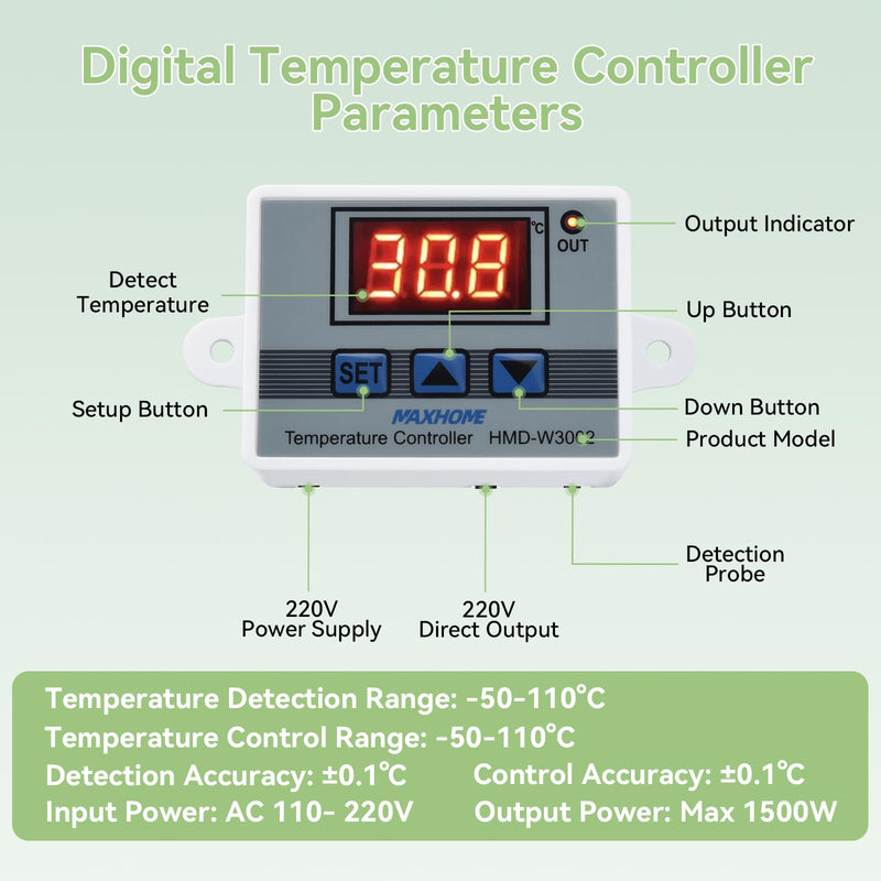 ELUTENG USB Fan 120 mm 5 V PC Fan Dual Ball Bearing with Digital Temperature Control, USB Fan 12 cm Case Fan with 3 Adjustable Speeds for PS5/Laptop/TV Box/AV Cabinet/Router 120mm Lüfter+Digitaler Temperaturregler