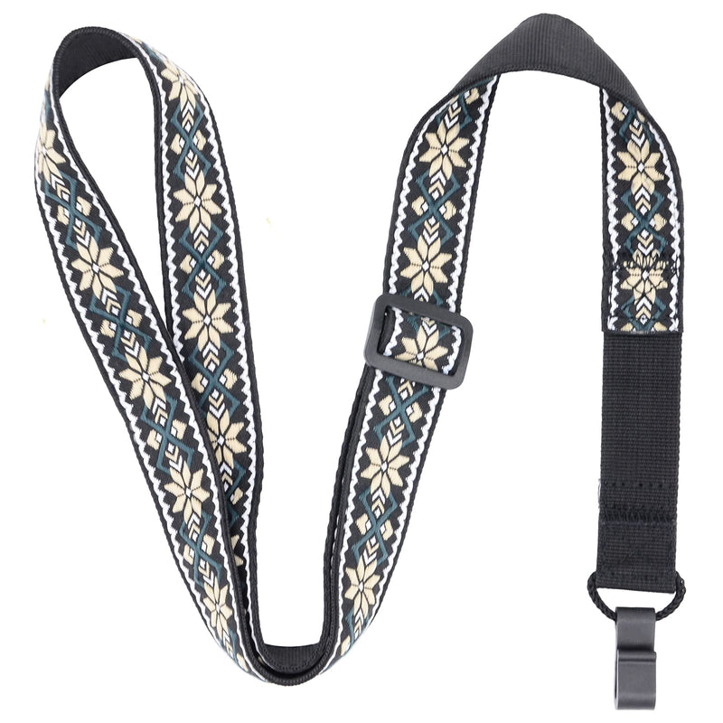 Clip-on Ukulele Strap, Jacquard Weave Cotton Strap for Ukulele, Adjustable Cotton Neck Sling Strap for Ukulele, Button-Free Cross-Chest Uke Strap, No Screws, Hands Free