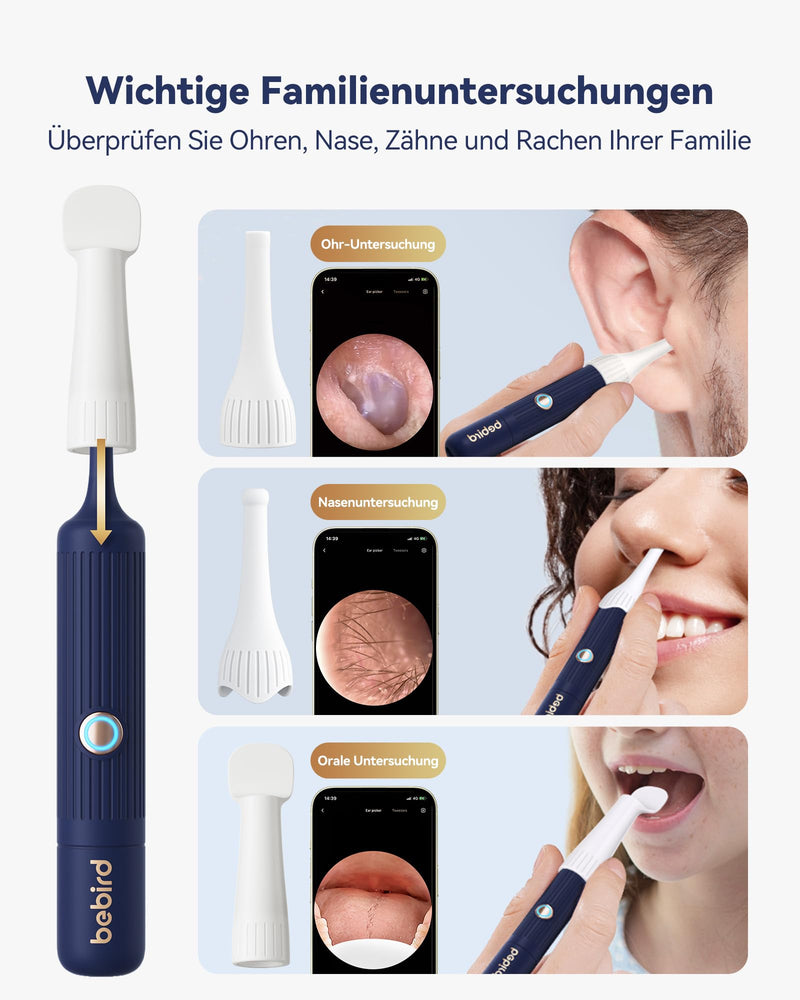 Ear Wax Remover Otoscope: 1920P HD WiFi Flexible Ear Cleaner with Camera - 2025 New 360° Wide Angle Ear Cleaner with Light for Ears/Nose/Neck Examinations Otoscope for Adults Children