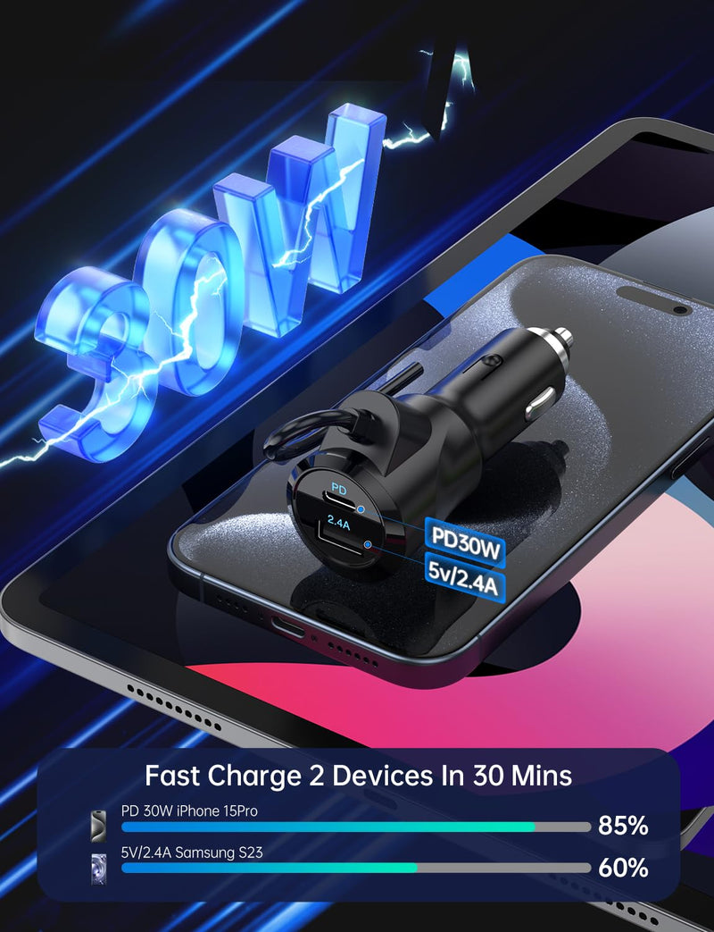 [AUSTRALIA] - Bluetooth Car Adapter 3 in 1 FM Transmitter Car Radio Bluetooth Transmitter with Phone Holder, QC3.0 Fast Charging, Strong Microphone, HiFi Bass Sound, Hands-Free Call, Support USB/TF Drive BLACK 2 