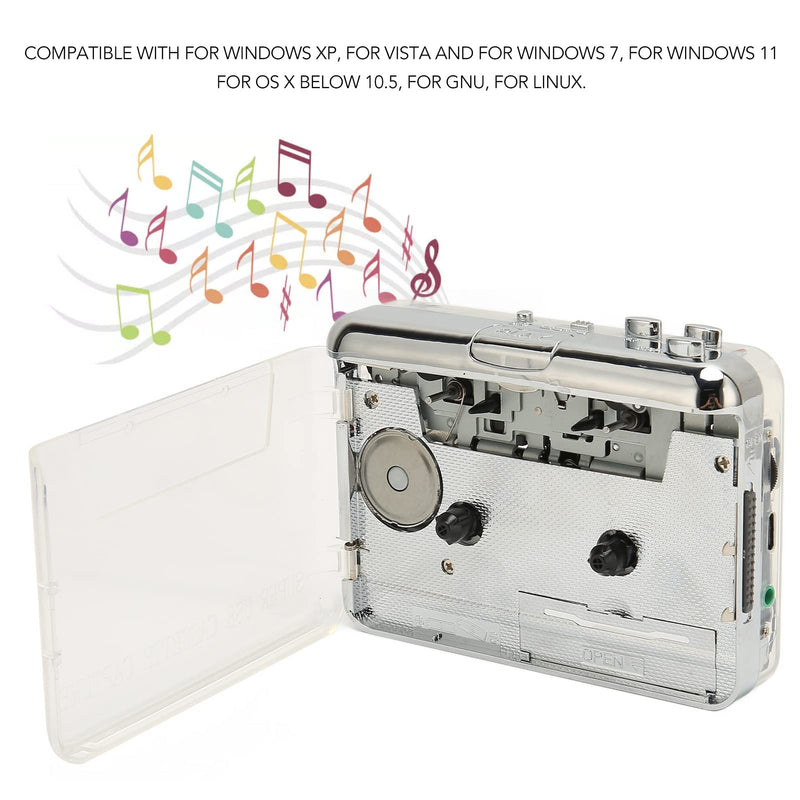 GOWENIC Cassette Player, USB Cassette to MP3 Converter Portable Walkman Cassette Music Player Tape to MP3 Player, with 3.5mm Headphone Jack, Compatible for OS X PC