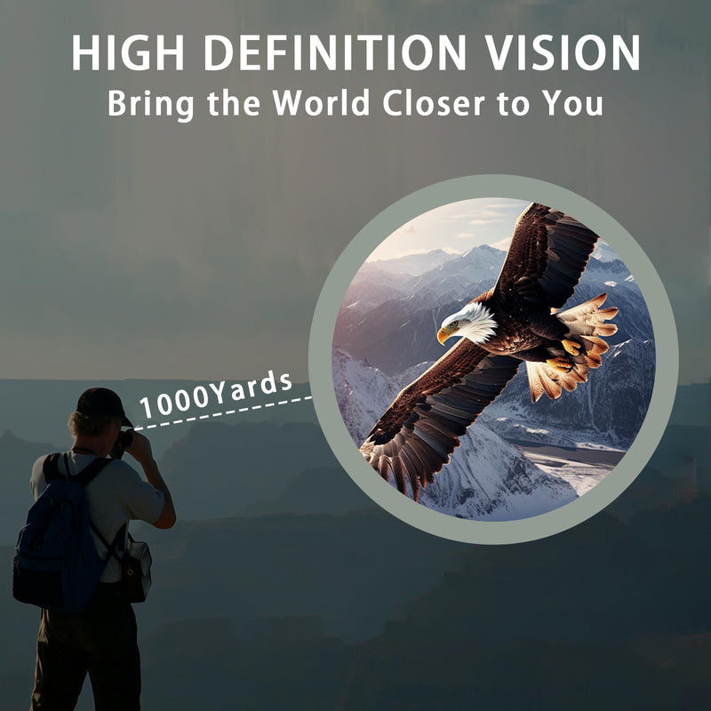 10x25 Binoculars for Kids and Adults, Large View Compact Binoculars and Low Light Vision, Easy Focus Small Binoculars for Bird Watching Outdoor Hiking Sightseeing Concert Hunting Travel (green) green