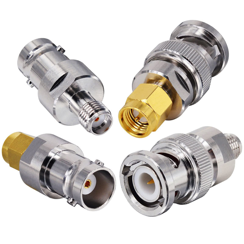 onelinkmore SDR Adapter Optimized VSWR BNC to SMA Coax Adapter SMA to BNC Male Female Antenna Adapter Kits 4 Type for Baofeng UV-5R Ham Radio, HT Antenna, Scanner, SDR Dongle,Base Stations Aerial… Upgraded 4 PCS