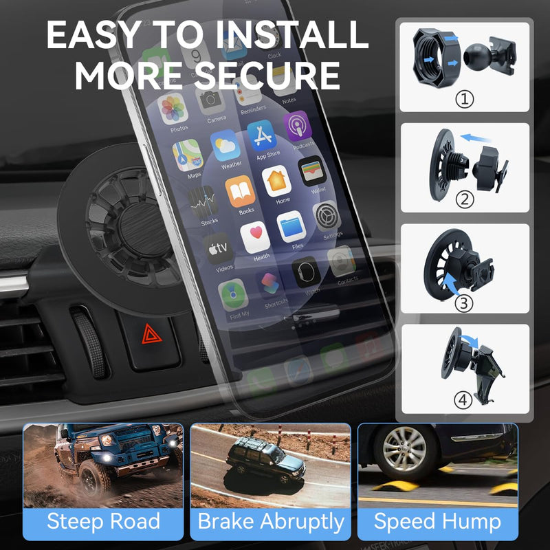 BEHAVE Magnetic Phone Holder for Nissan Rogue 2014-2020,Phone Mount for Rogue Cell Phone Cradles,Compatible with Magsafe Phone Mount Car Vent Stand Fit for iPhone and All Phones Black,Fit for Rogue 2014-2020