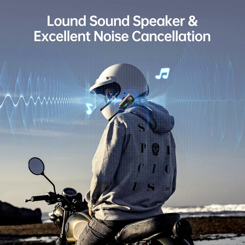 Motorcycle Bluetooth Headset Speaker Skiing Earphone Waterproof Bluetooth Helmet Headset with Noise Cancellation Ultra-Thin Wireless Bluetooth Headphones for All Helmets