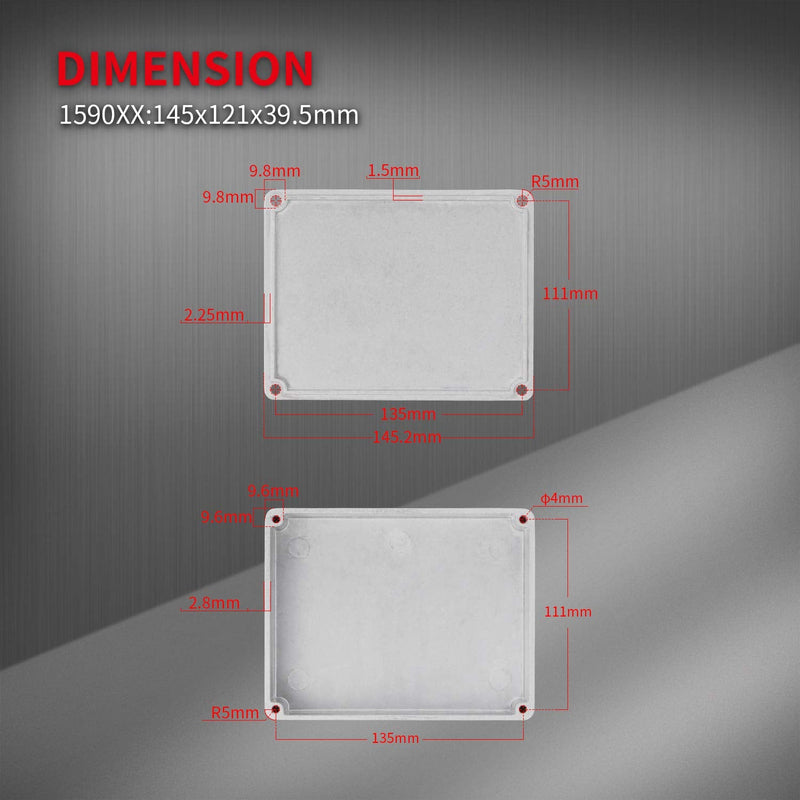 DaierTek 1590XX 1790NS Guitar Effects Pedal Enclosure 145x121x39.5mm Aluminum Metal Stomp Box Case for DIY Effects Box (Pack of 2)