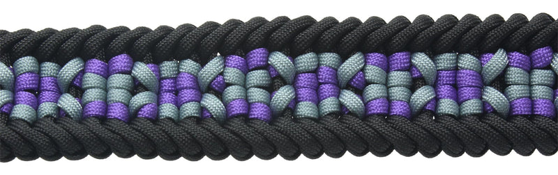 [AUSTRALIA] - Ten Point Gear® 550 Paracord Guitar Strap - Full Grain Leather Ends for Music Playing Comfort, Stability, and Durability. Purple Rain 